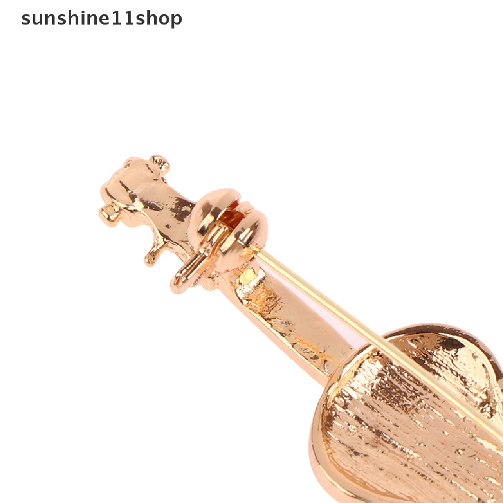 Sho 1Pc Fashion Elegan Merah Biola Pin Bros Lady Instrumen Brooch Perhiasan N