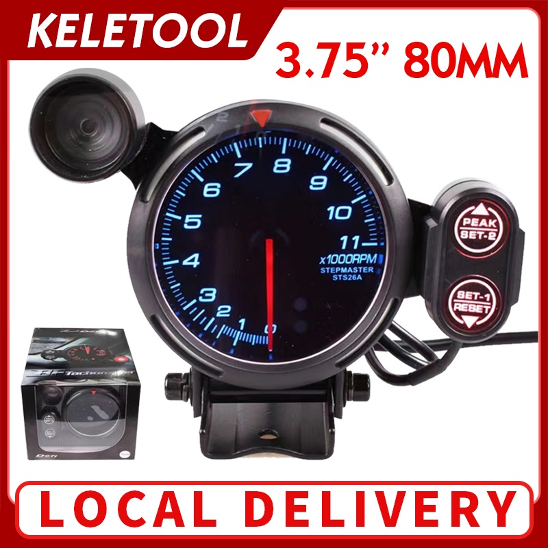 Tachometer Defi Rpm 80mm mobil Dengan Lampu Peringatan Variasi murah defy Gauge 7 Lampu Geser Warna 