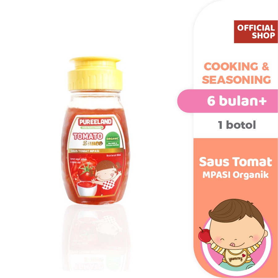 

Pureeland Saus Tomat Mpasi Organik/Organic Tomato Sauce/MPASI Bayi Organik/Makanan Bayi/Bumbu MPASI