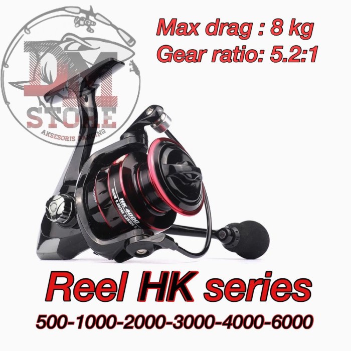 Terlaris Reel Pancing Hk Series - Gulungan Pancing Max Drag 8Kg 1000 2000 3000