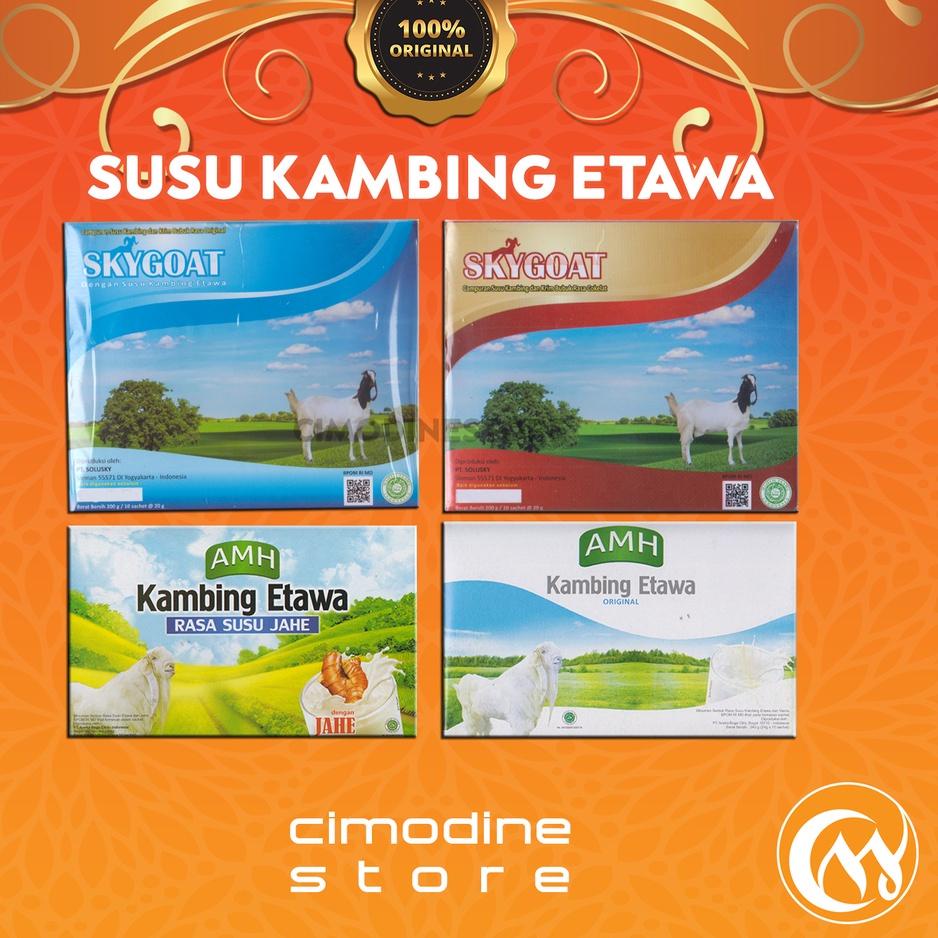 

Realpct Susu Kambing Etawa Bubuk SKYGOAT/SKY GOAT Full Cream Original | 1 Box 10 sachet @ 20 gram