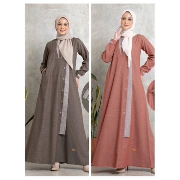 GAMIS NIBRAS NB B14 TERRACOTA FASHION DRESS BAJU BUSANA MUSLIM WANITA DEWASA BUSUI SAKU SISI BAHAN W
