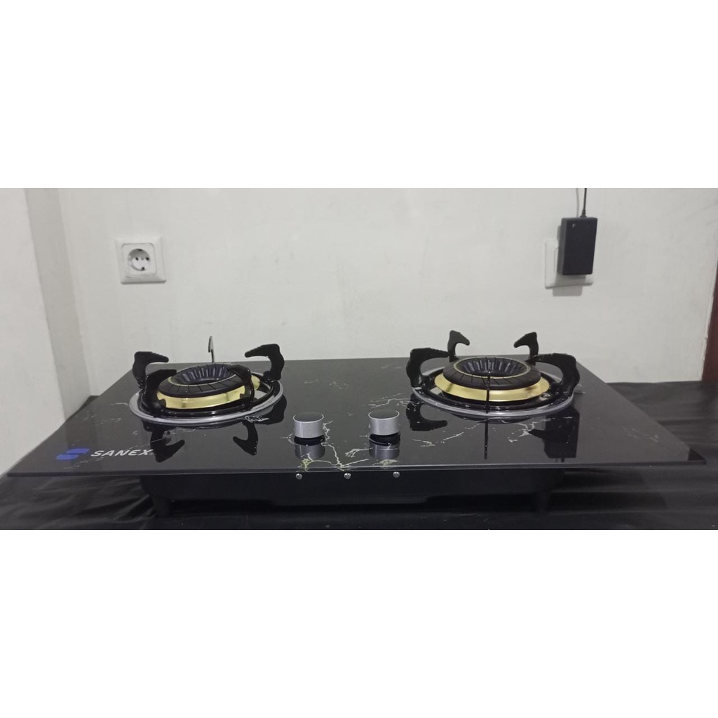 Kompor gas Tanam Sanex 2 Tungku Terbaruu Warna Hitam (SN-KT201K1) dan Warna Putih (SN-KT201K2) NEWW