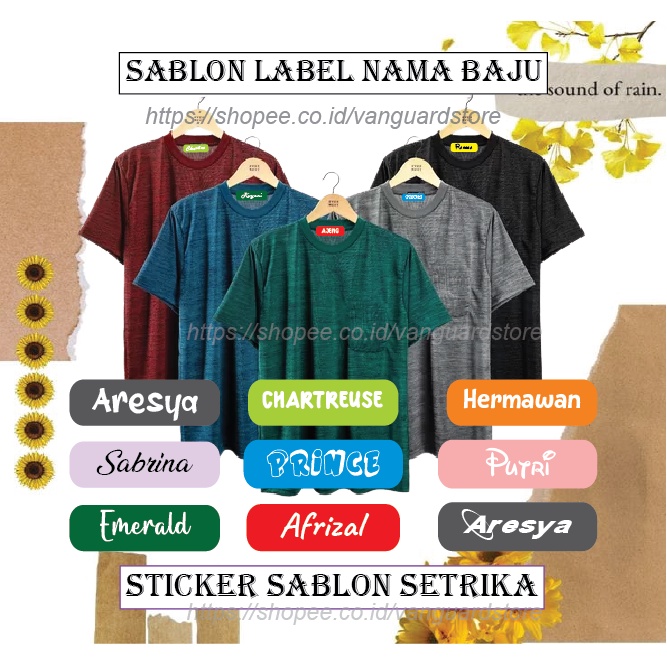 CUSTOM LABEL NAMA SERAGAM SEKOLAH STIKER KAOS SABLON SETRIKA PESANTREN NAME TAG LAUNDRY