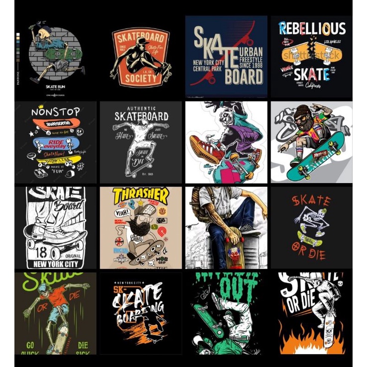 Murah (16PCS) Poster Dinding Kamar Cowok DIstro skateboard Ukuran A6 aesthetic wall collage wall art