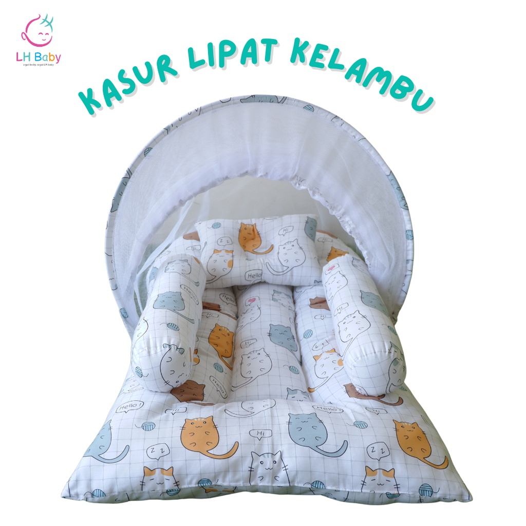 Kasur Bayi Lipat Set Kelambu 85x60 | Kasur Kelambu