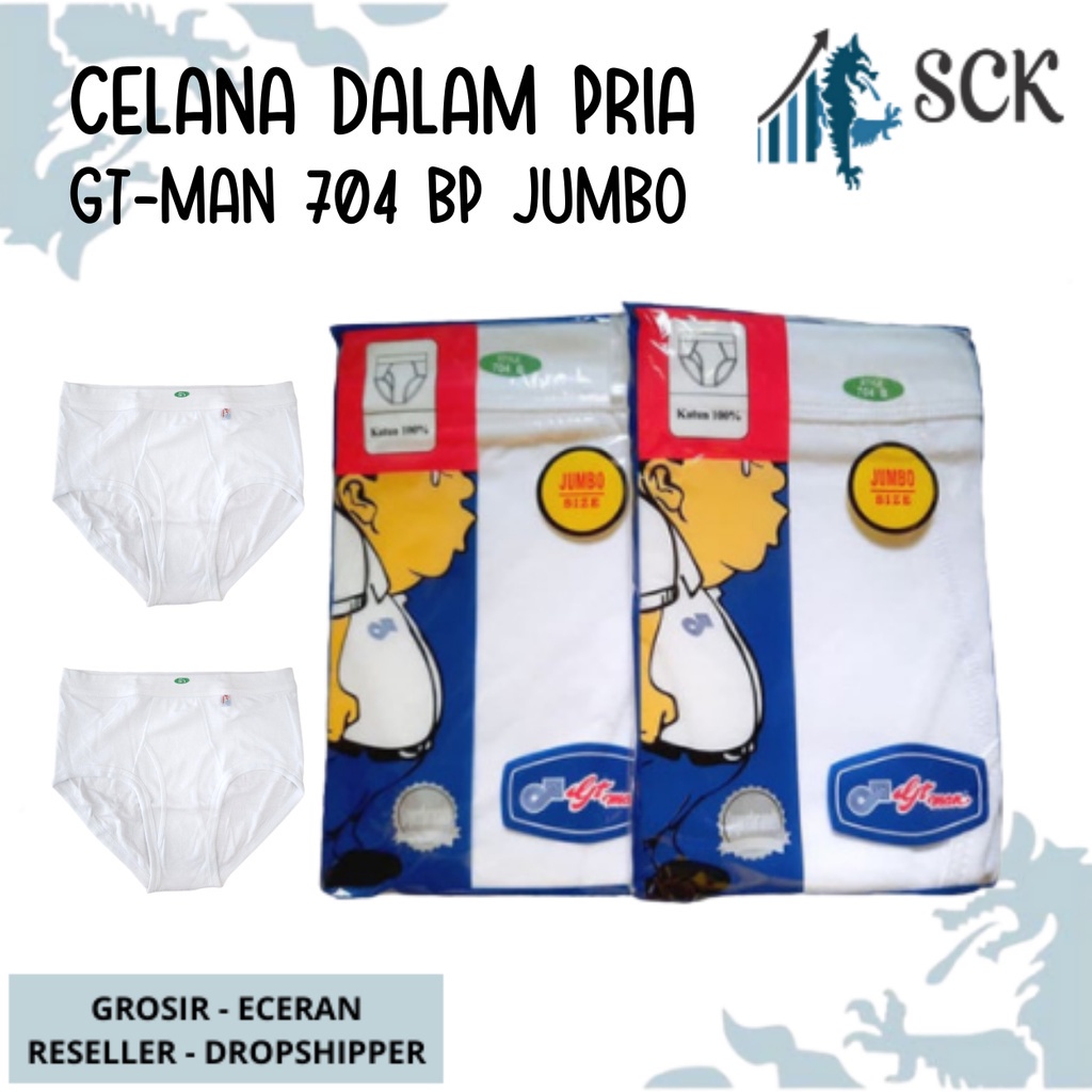 CD Pria GT-MAN 704 BP JUMBO / Celana Dalam 704 Putih / Pakaian Dalam Pria - sckmenwear GROSIR