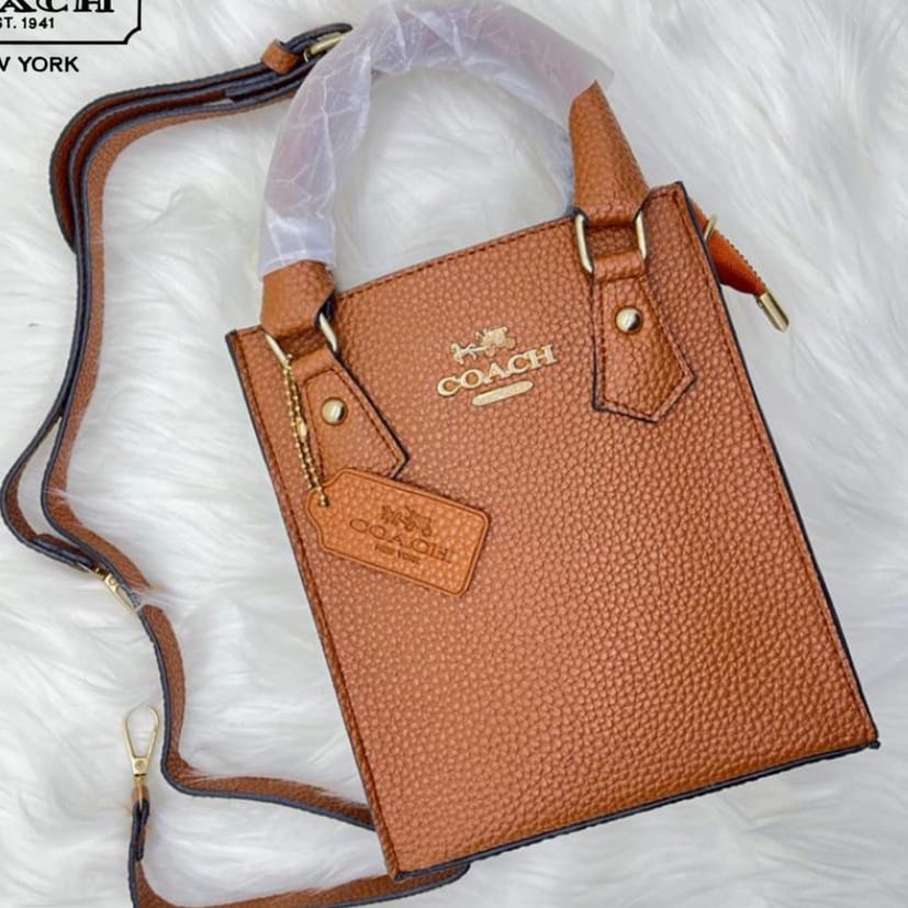 Tas Selempang Co@ch Hp Fitbag | Tas Handphone Mini | Tas Slingbags Hp Coach Bahan Jeruk | Tas Kotak 