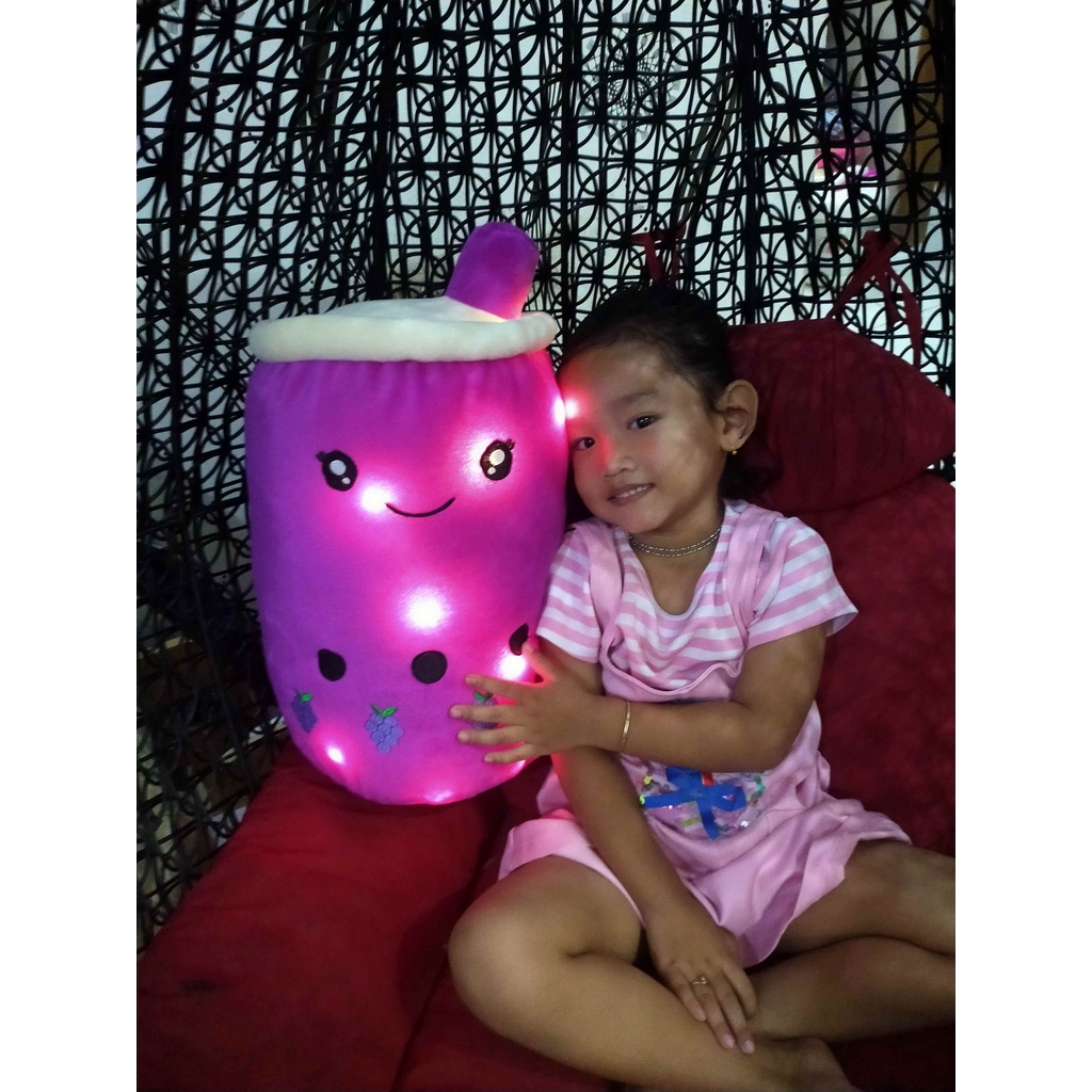 (RS)Boneka Boba Milk Tea JUMBO LED Berlabel SNI boba galon