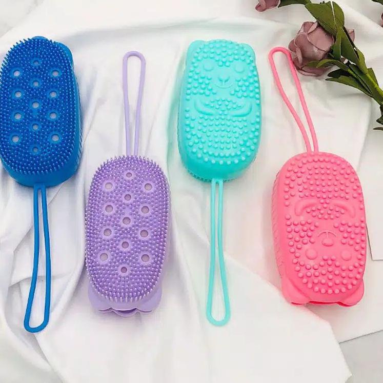 ♦ viralkan Bubble bath brush silicon fast foaming spon mandi busa sikat daki pijit badan free sabun 