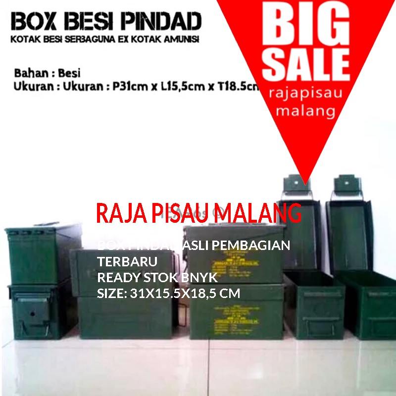 RPM TSK Box Pindad Jatah Tool Army Kotak TNI Peluru Besi 30 x 15 x 19 cm Box