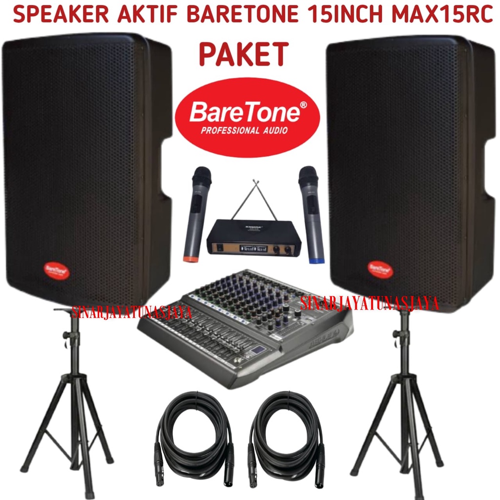 speaker aktif baretone MAX15RC original BONUS mixer ashley profesional FAVORITE 8 dll