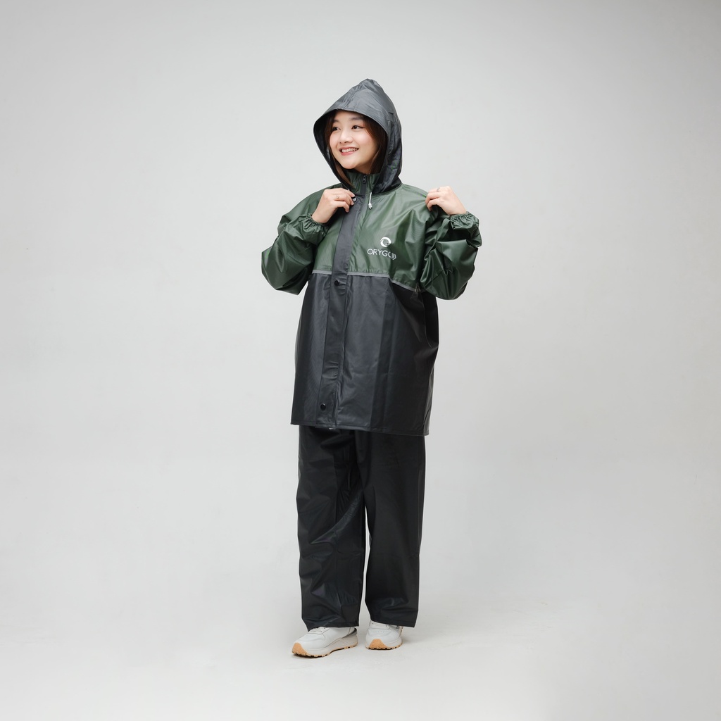 (ARMY SERIES) JAS HUJAN SET HOODIE PREMIUM ORYGO RAINCOAT Pria&amp;Wanita Fullpress Sealer Anti Rembes