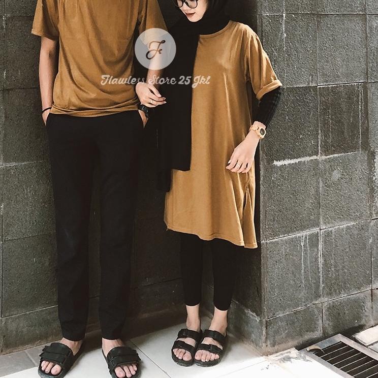 ✧ couple tshirt dress zoya oversize  kaos pasangan basic ❀