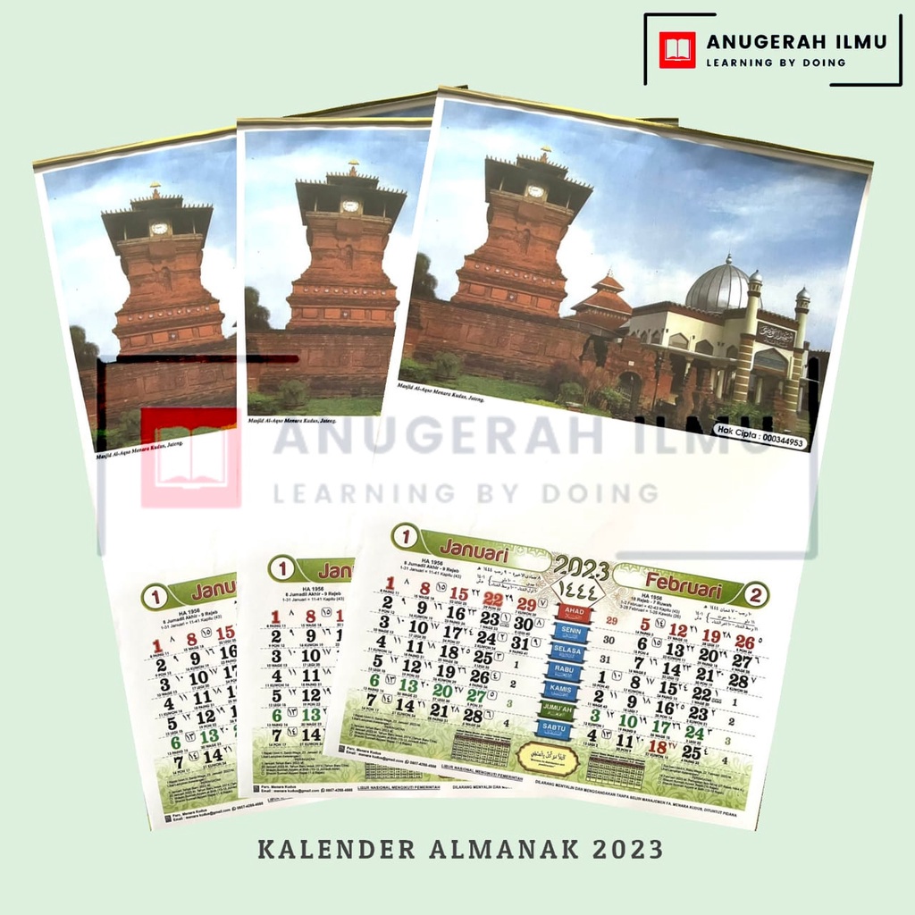 Kalender 2023 KHUSUS SABLON / Kalender Almanak Menara Kudus Polos / Kalender Kudus / Kalender Kudus 