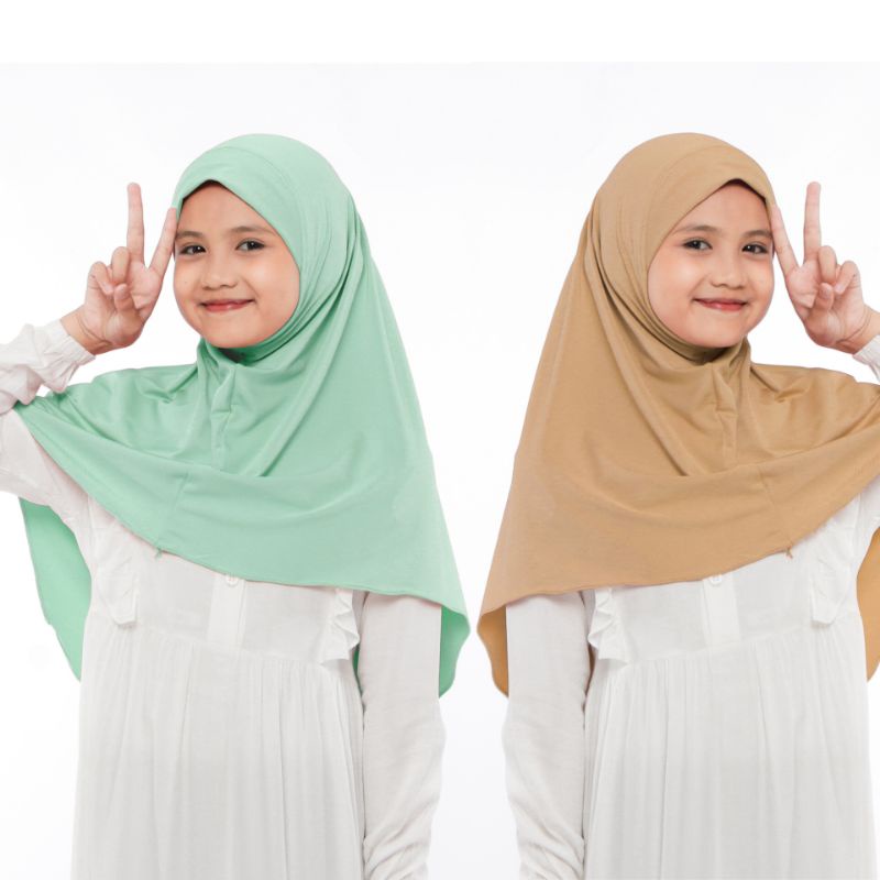 Hijab Kerudung Instant Jilbab Bergo Anak Usia 4 Sampai 15 Tahun