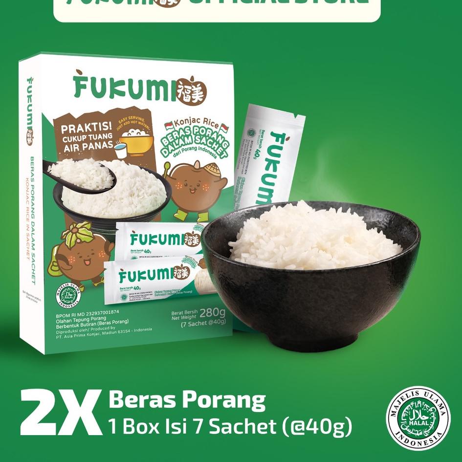 

✳ FUKUMI Beras Porang 2 Box Sachet - Shirataki/ Konjac Rice ✾