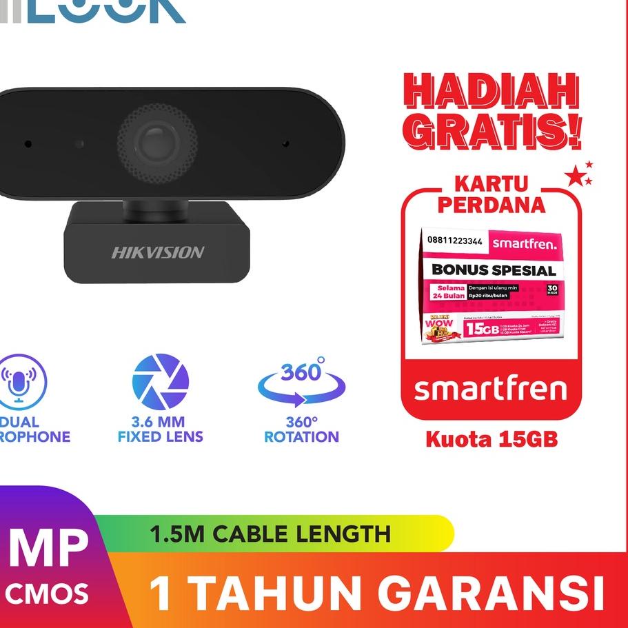 ● cam Camera CCTV 360° Rotation DS-U02 Accessories Black HIKVISION ◊