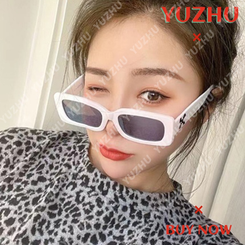 (YUZHU) Kacamata Hitam Pelindung Matahari Bingkai Persegi Bergaya Baru Gaya Vintage Hip Hop Sunglasses Untuk Wanita/Pria