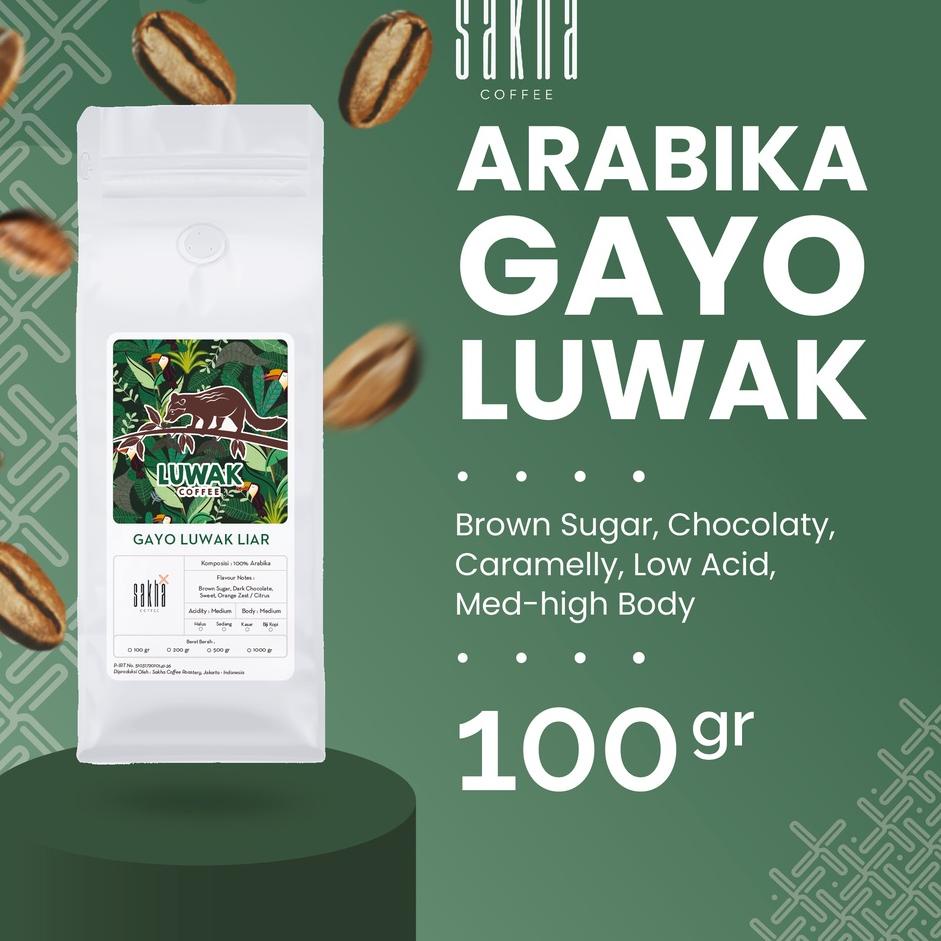 

[Terkece Se-RI] Kopi Luwak Liar Arabika Gayo Aceh Arabica Coffee Roast Beans 100 Gram Biji Bubuk Coffe Bean Espresso Manual Brew Sakha Roastery