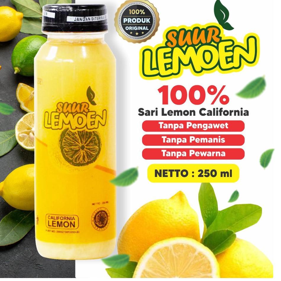 

>D2289) ⭐⭐⭐⭐⭐ Sari Lemon / Air Lemon Murni / Minuman Diet 250ml - 500ml | Lemon California By Suur Lemoen ID