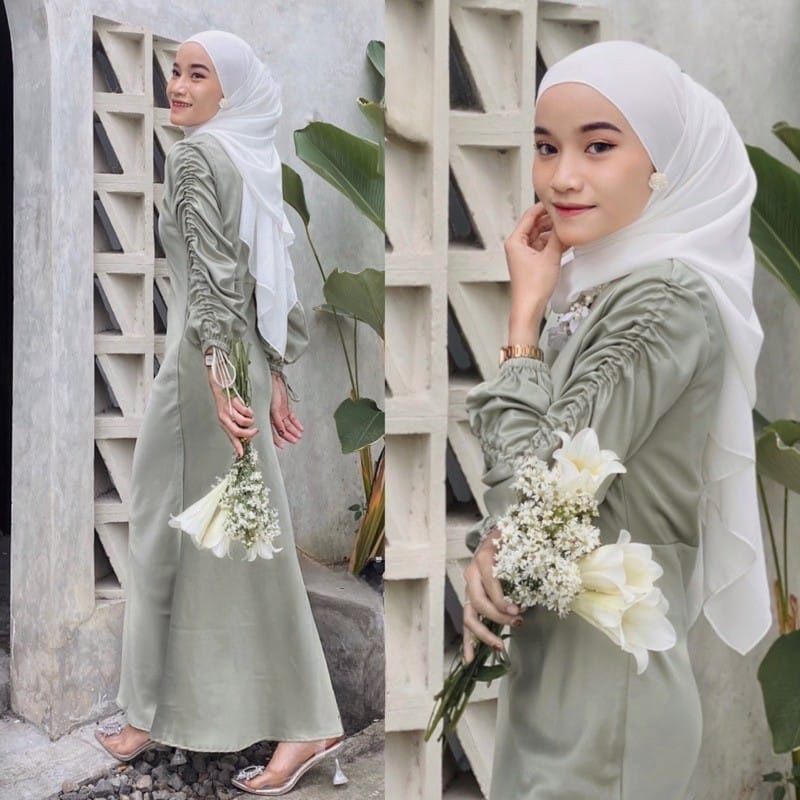 Elodia Dress | Dress Silk Satin | Baju Kondangan Satin | Dress Serut Viral | Dress Darla Silk | Outfit Kondangan Simpel | Dress Mermaid Mewah | Baju Pesta Kekinian