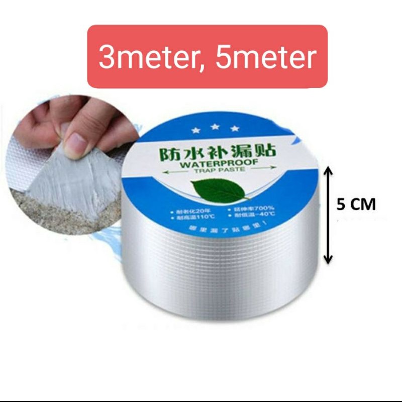 

lakban aluminium anti air lebar 5cm panjang 3meter 5meter lakban anti bocor lakban waterproof lakban silver anti air