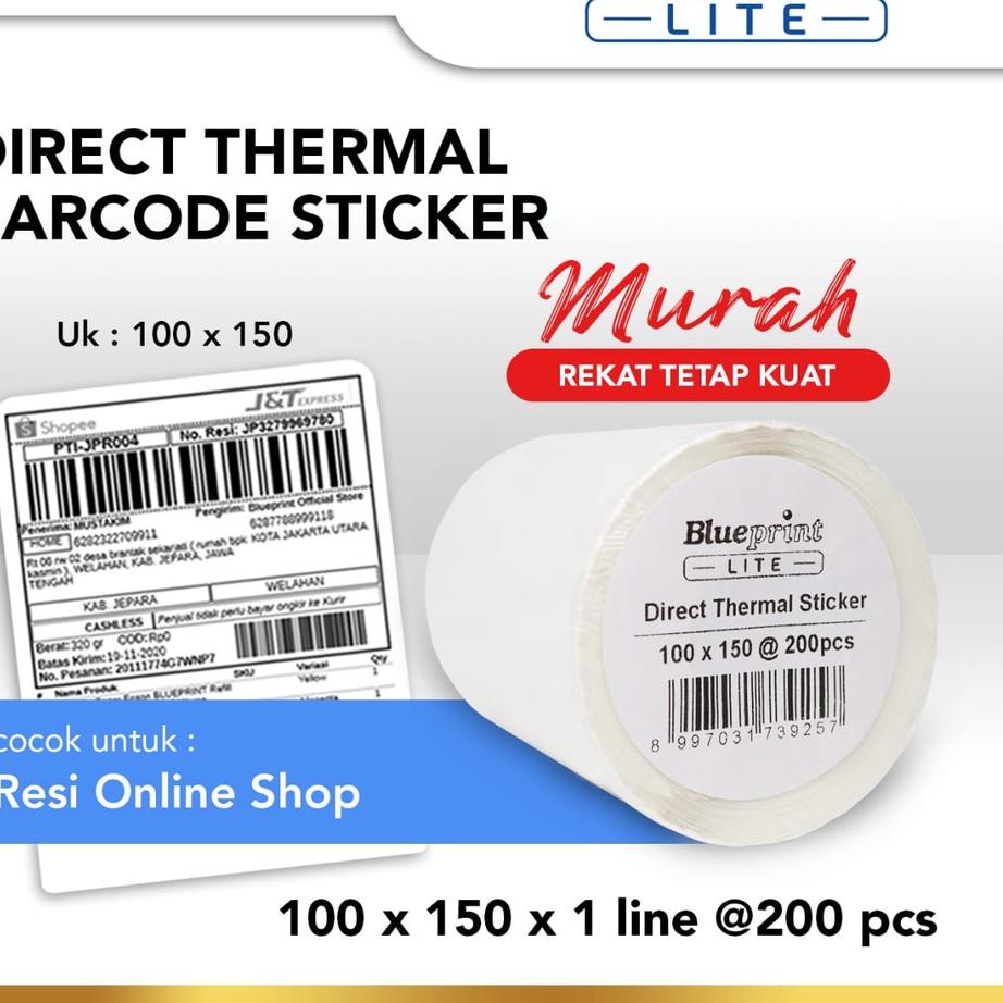 Model BaruLabel Stiker Printer RESI online shop 100x150mm BluePrint isi 200 / 10 x 15 cm / 100 x 150