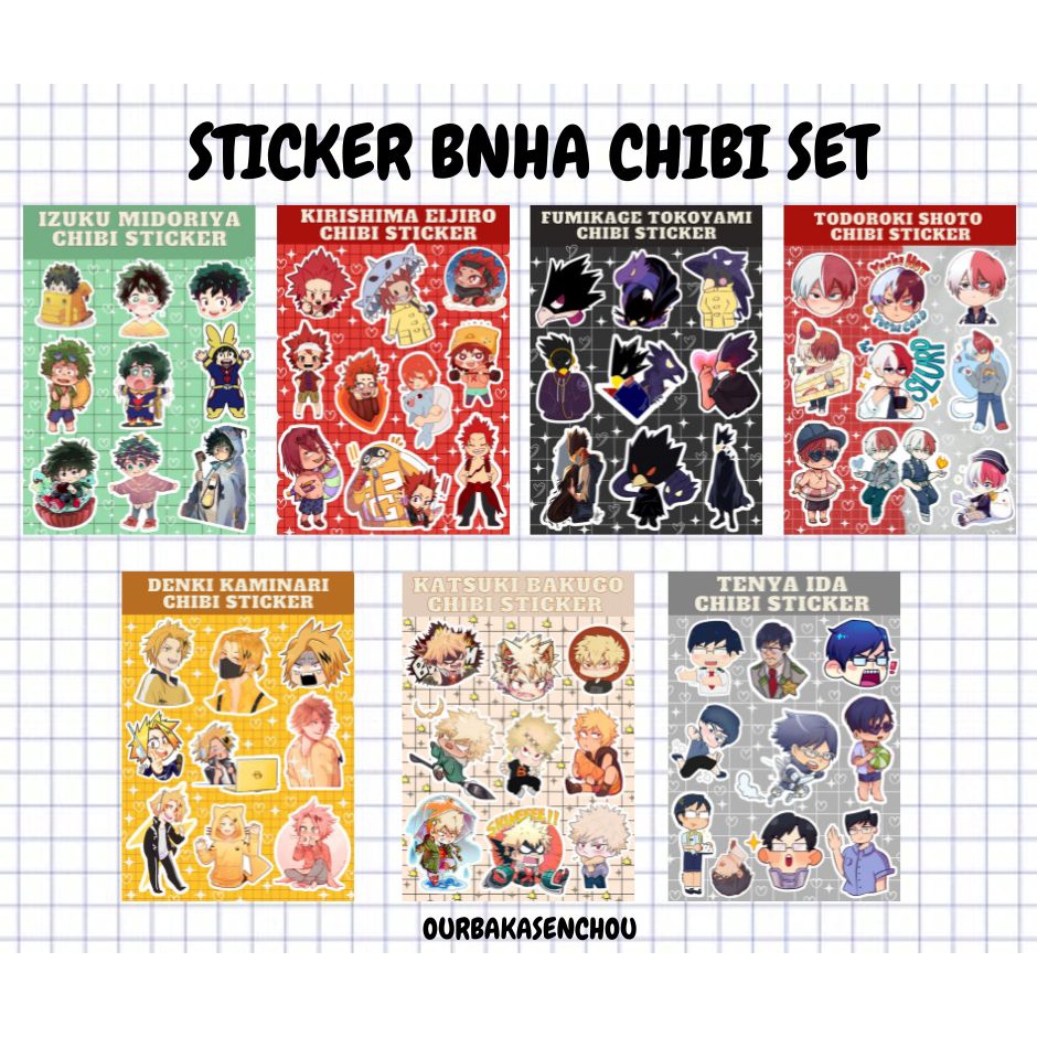 

STICKER A6 CHIBI SET BOKU NO HERO ACADEMIA / MY HERO ACADEMIA CLASS 1 BOYS VER DEKU BOKUGO TODOROKI