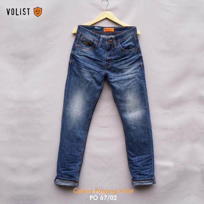 celana jeans panjang cowok VOLIST/celana jeans panjang denim