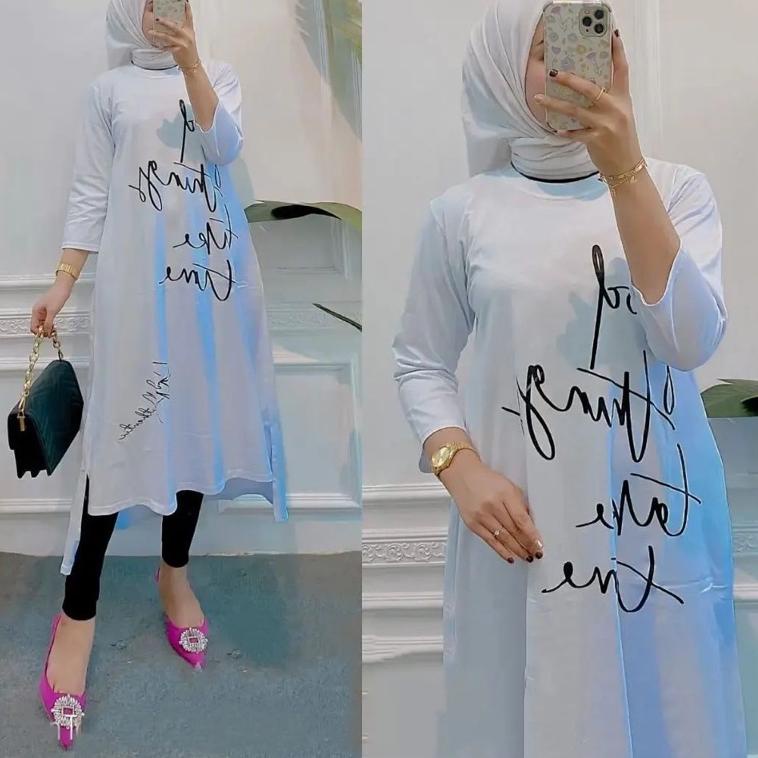 New Stock Terbaru Arista Midi Dress Unique Midi Dress Combed 24s  Midi Dress Kaos Sablon Mewah Elega