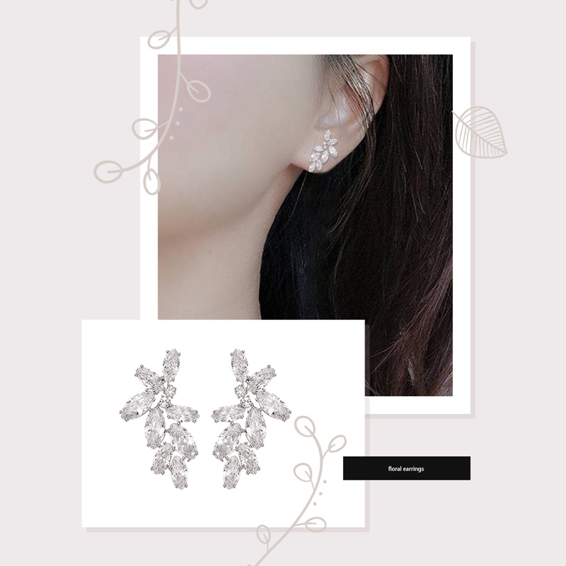 Sparkling Marquise Cubic Zirconia Stud Earrings Wanita Untuk Pesta Pernikahan Fashion Dikontrak Temperamen Perhiasan Perempuan Baru