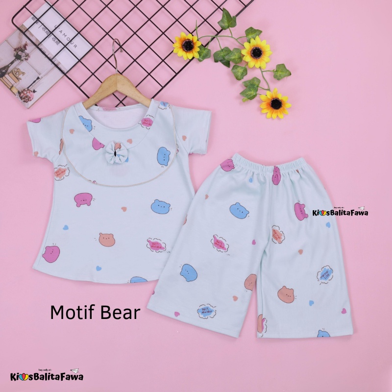 [MOTIF] Set Kylie Anak uk 1-4 Tahun / Setelan Atasan Bawahan Kulot Perempuan Baju Perempuan Import