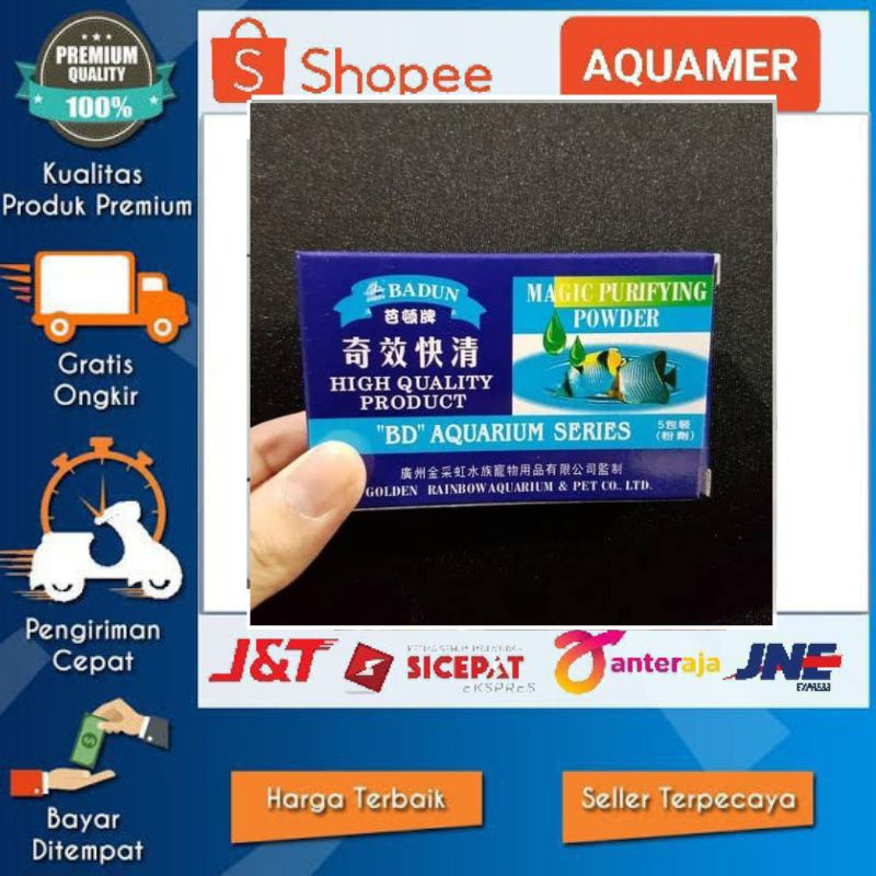 Badun penjernih air akuarium / bubuk penjernih air aquarium aquascape / badun magic purifying powder