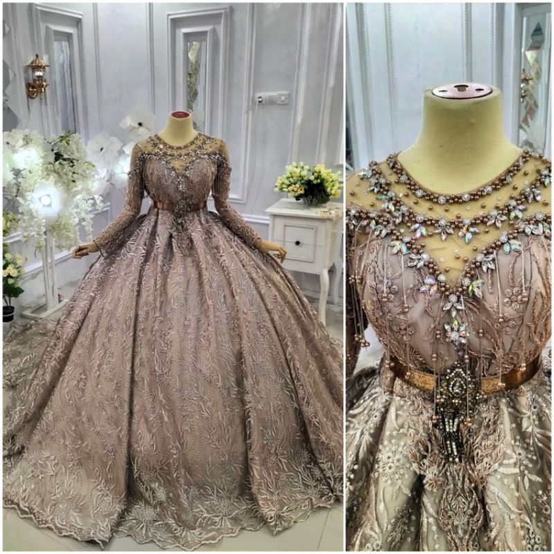 ballgown pengantin | gaun pernikahan modern | kebaya akad nikah