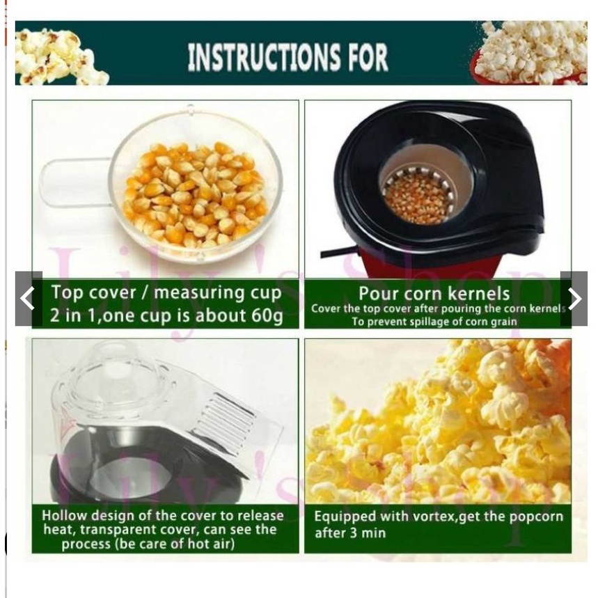 Mesin popcorn elektrik maker hot air corn machine popcorn maker terlaris