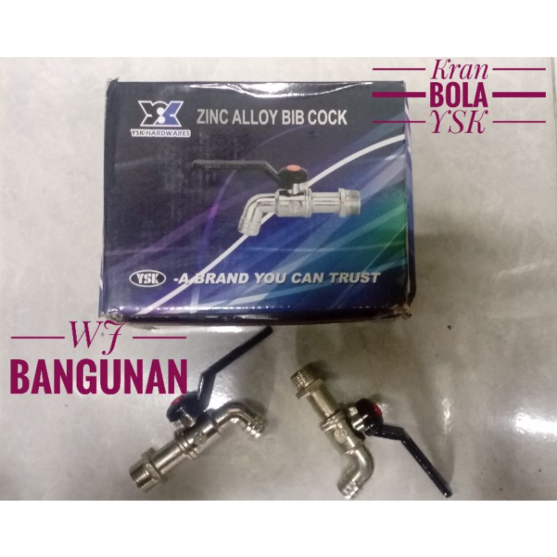 YSK Kran bola/kran air tembok gagang hitam