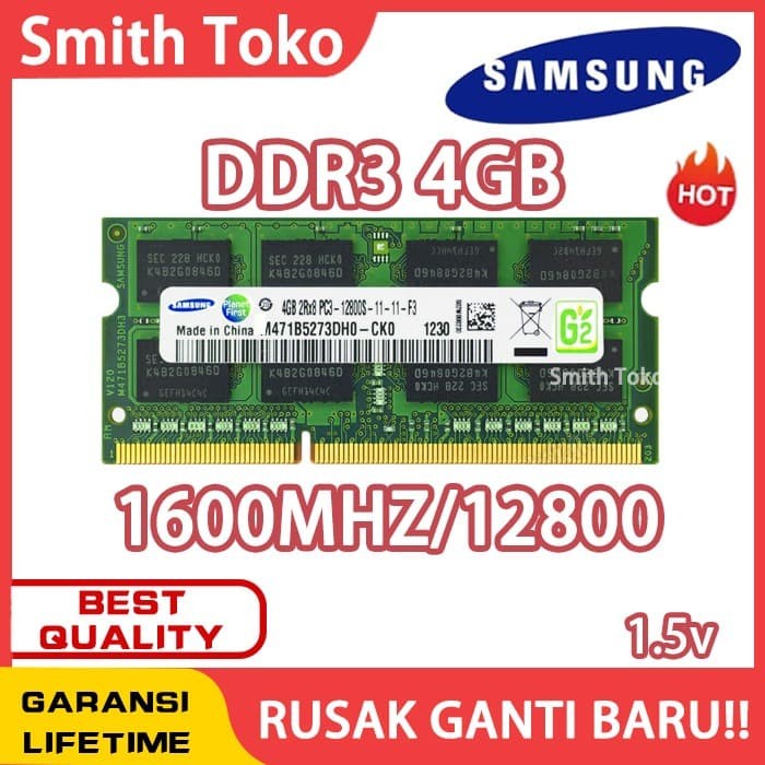 Ram Ram Laptop Samsung Sodimm 4Gb Ddr3 Ddr3-1600 4G Sodim