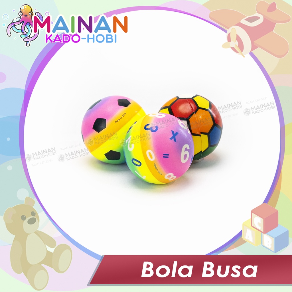 HOBI HADIAH MAINAN ANAK SQUISHY TEPUK LEMPAR BOLA BUSA KARET FOAM