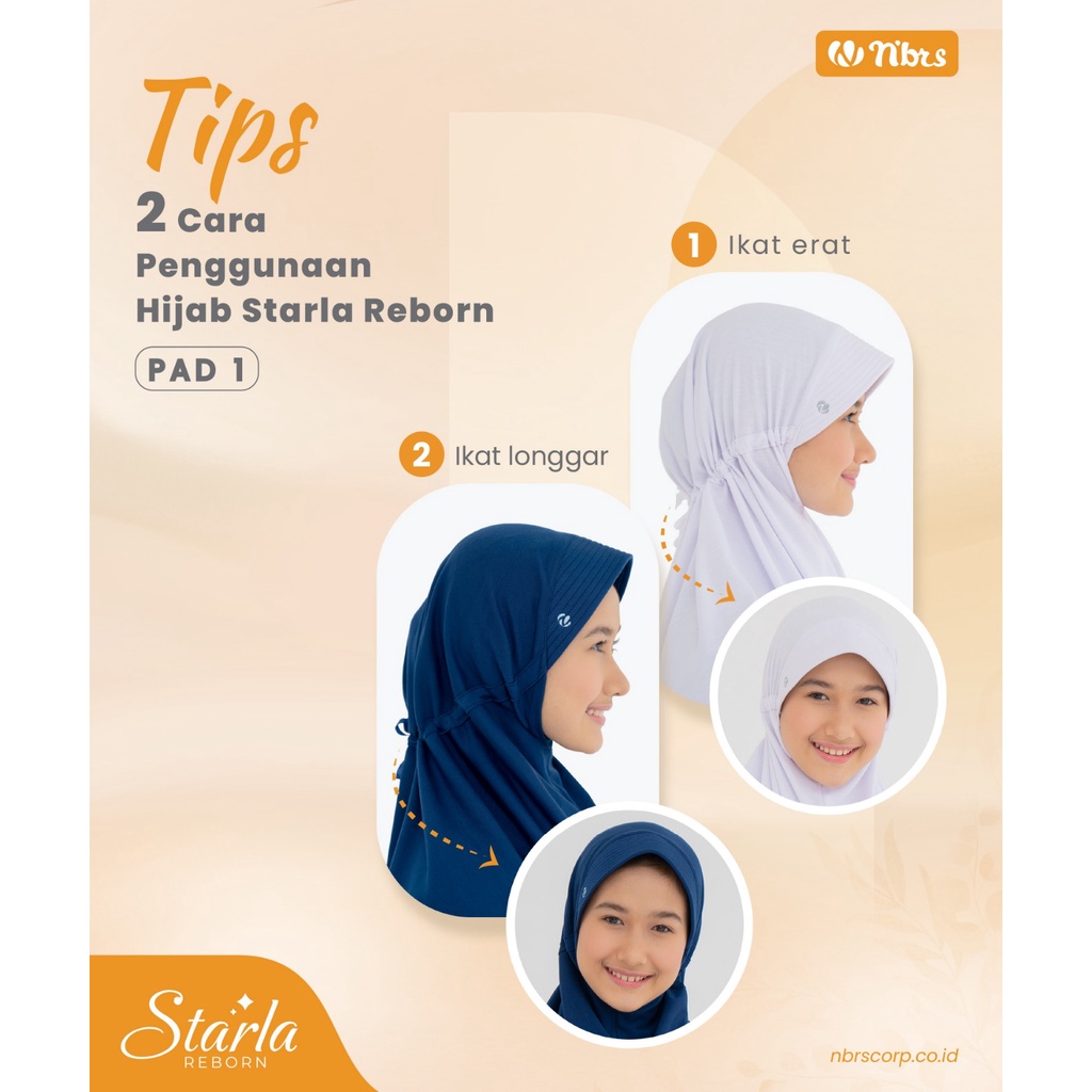 Nibras Hijab Starla Reborn Pad 1 Bahan PE Premium Jilbab Sekolah Polos by Nibras Hijab Jilbab Kaos Nyaman dipake bisaCOD