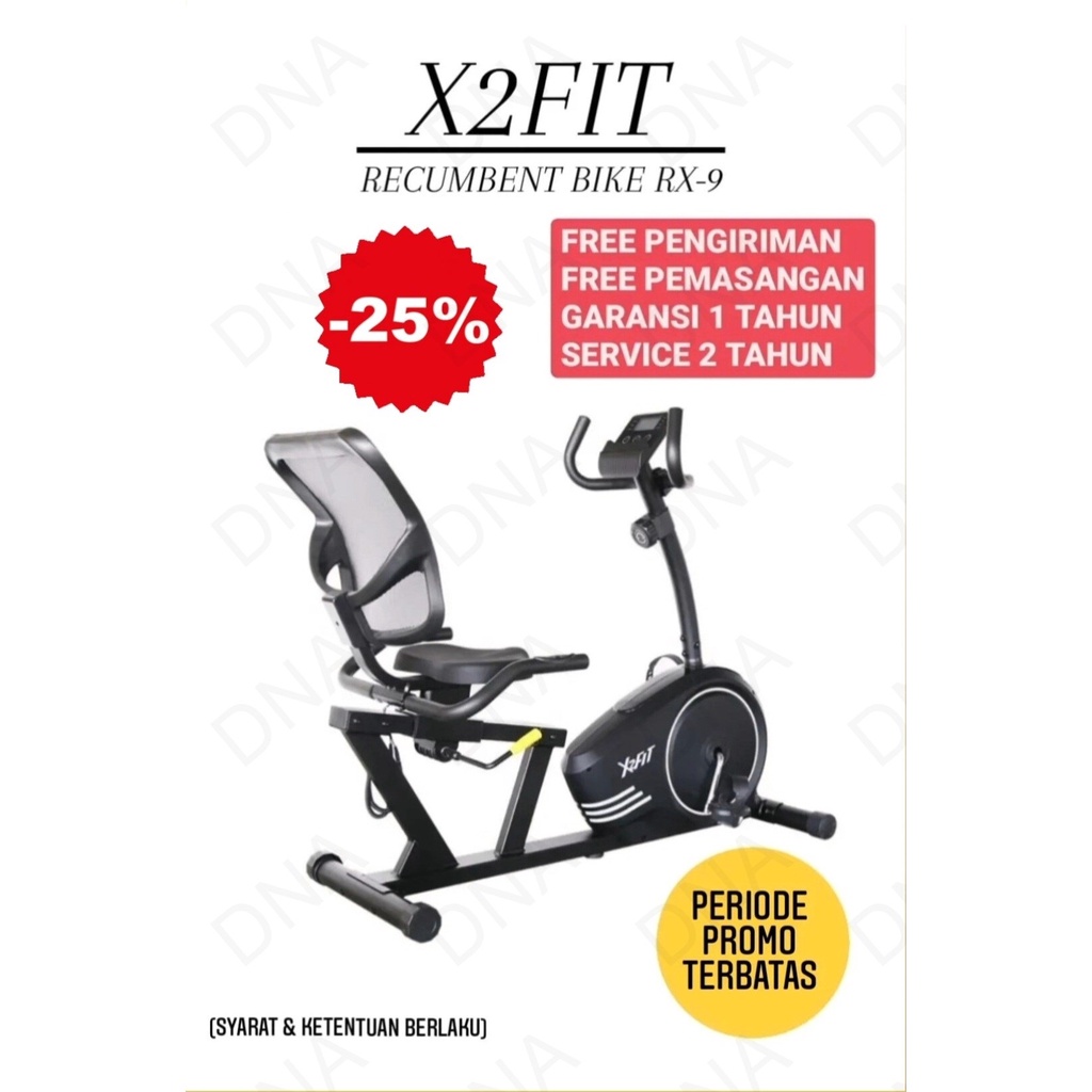 Sepeda Statis X2FIT Ergo Recumbent Bike RX-9 - ORIGINAL