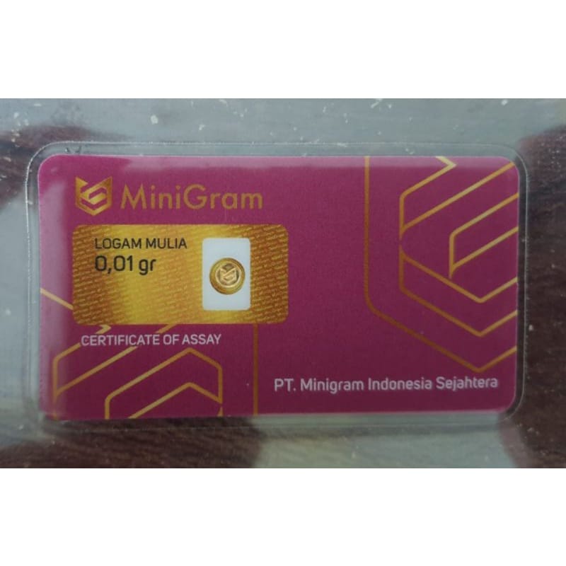 Minigram 0.01 Gram Emas Batangan Bersertifikat Murni 24 Karat