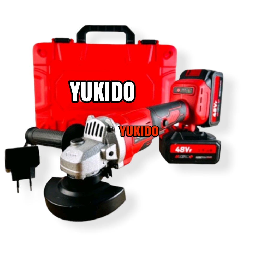 YUKIDO JAPAN Gerinda Baterai Cordless Grinder Brushless 48V ( DUA BATRAI )