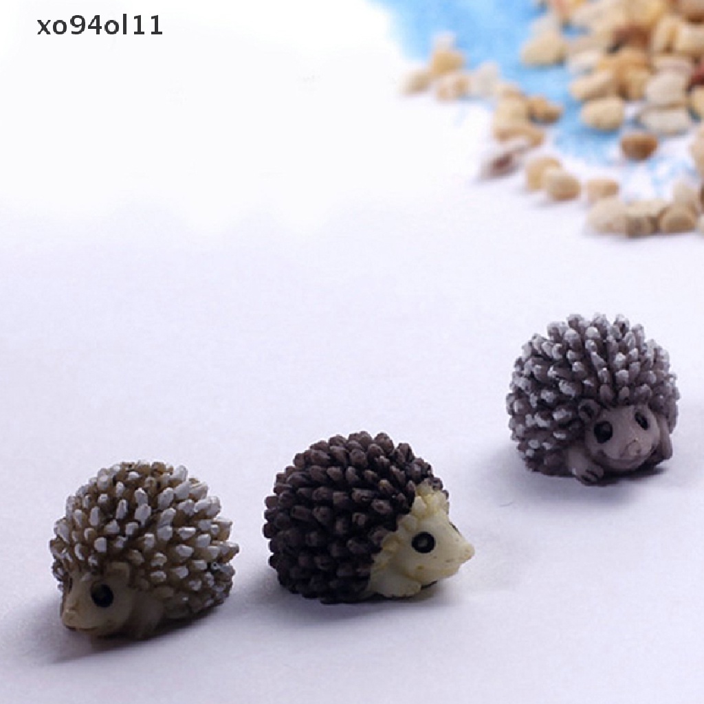 Xo Hot Mini Miniatur Hewan Landak Kecil Lanskap Mikro Rumah Boneka Resin DIY Ornamen Taman OL