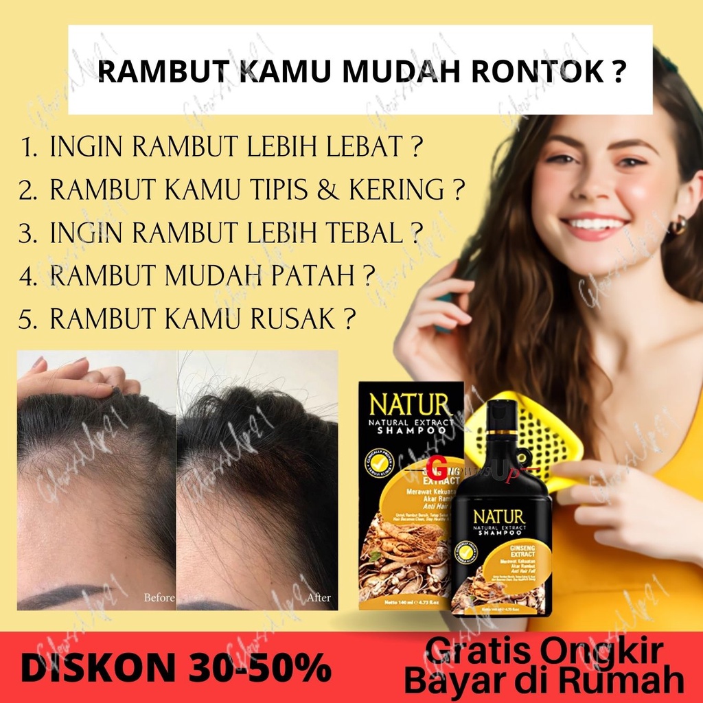 SHAMPO NATUR UNTUK RAMBUT RONTOK NATUR SHAMPOO GINSENG 140ML ORIGINAL BPOM SHAMPO NATUR GINSENG PERAWATAN RAMBUT