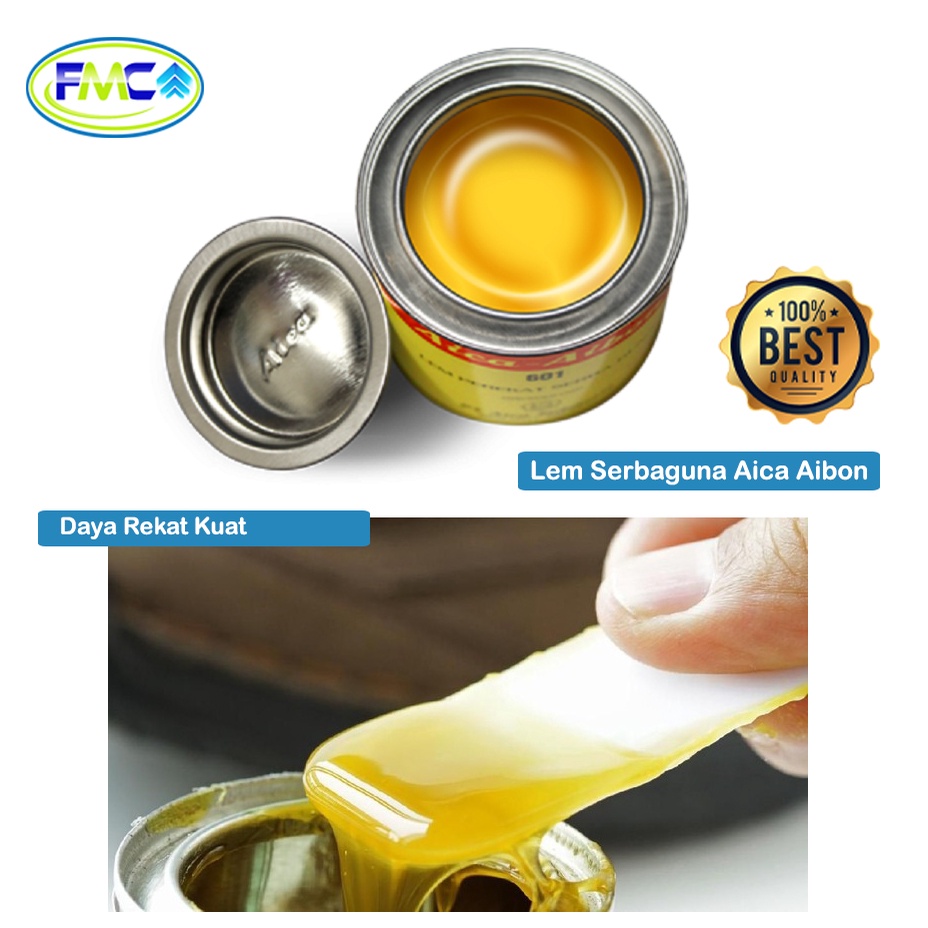 Lem Kuning Aibon Aica 70Gram Asli Untuk Kayu Papan Triplek Sepatu Baju Celana Kain Kulit Sintetis