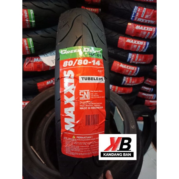 BAN TUBLES MATIC MAXXIS GREEN DEVIL 80/80.14 BAN BARU, 100% ORIGINAL, FREE PENTIL