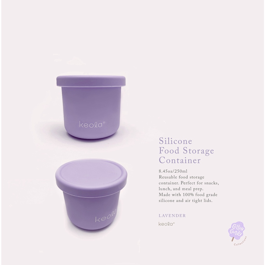 T24 - Keola Premium Round Silicone Baby Food Container Storage Box | Tempat Penyimpanan Anak Bayi Makanan MPASI