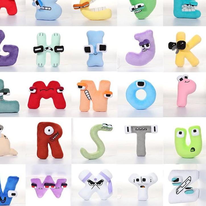 ❃ [ Bahan Plush/Yelvo ] Mainan Boneka Bantal Desain 26 huruf Alfabet Lore ☏
