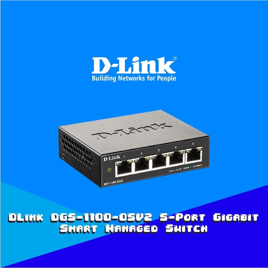 D-Link DGS-1100-05V2 5-Port Gigabit Smart Managed Switch